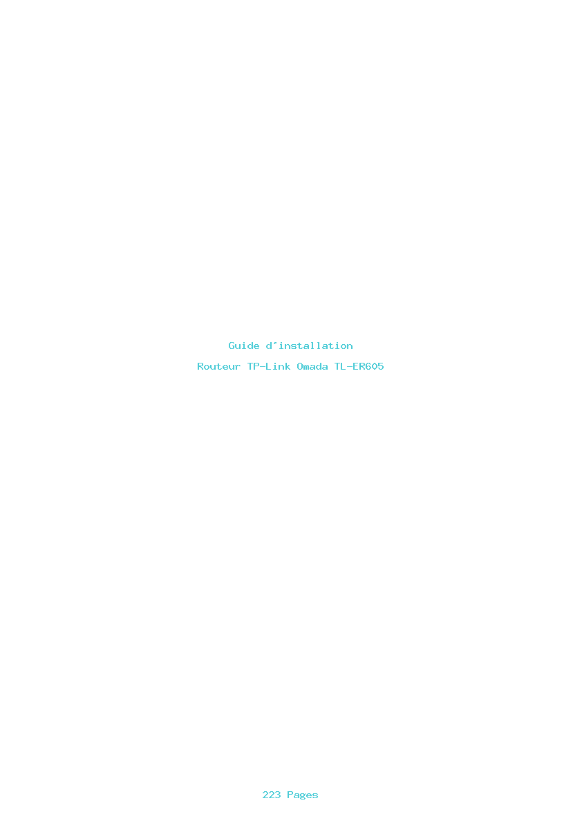 Image de la première page du manuel de l'appareil Omada TL-ER605