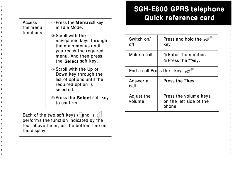 Page 1 de la notice Guide d'installation Samsung SGH-E800