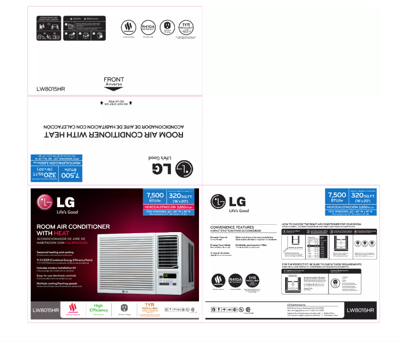Page 1 de la notice Brochure LG LW8015HR