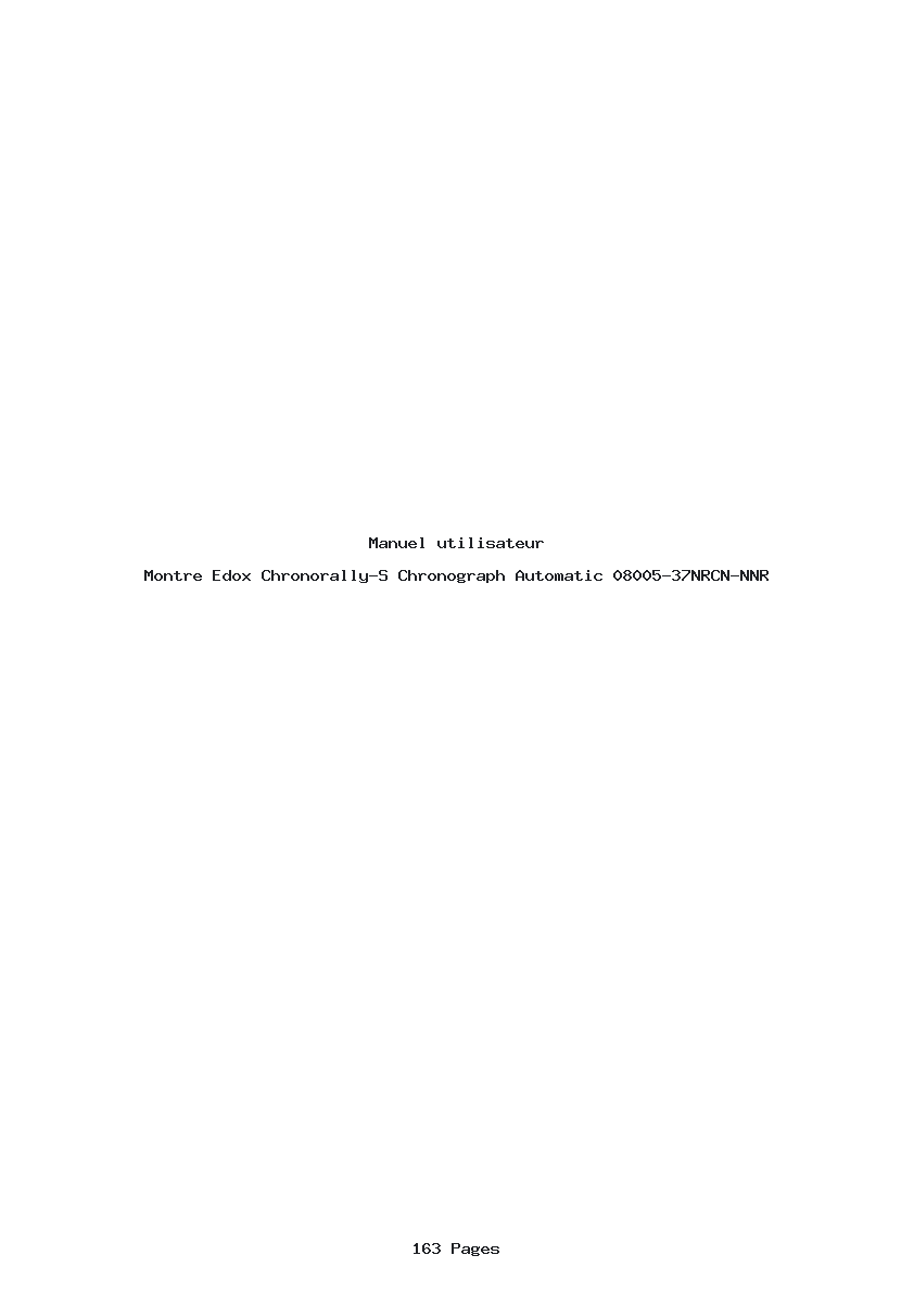 Page 1 de la notice Manuel utilisateur Edox Chronorally-S Chronograph Automatic 08005-37NRCN-NNR