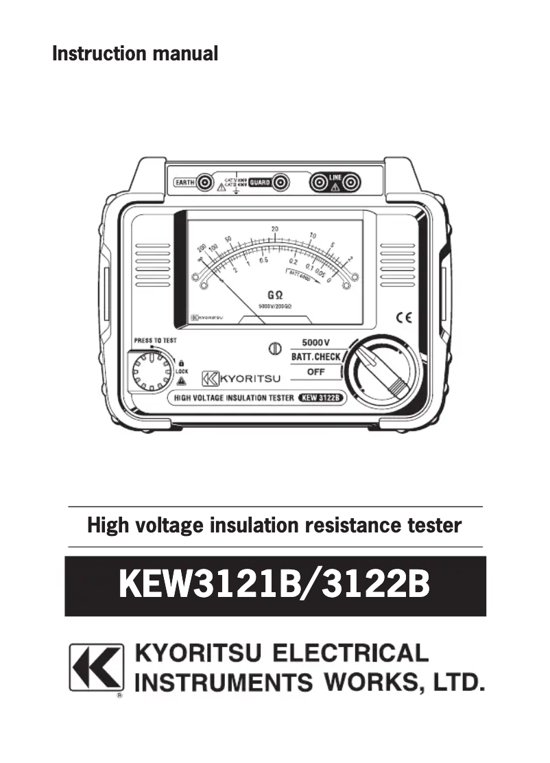 Page 1 de la notice Manuel utilisateur Kyoritsu KEW3121B