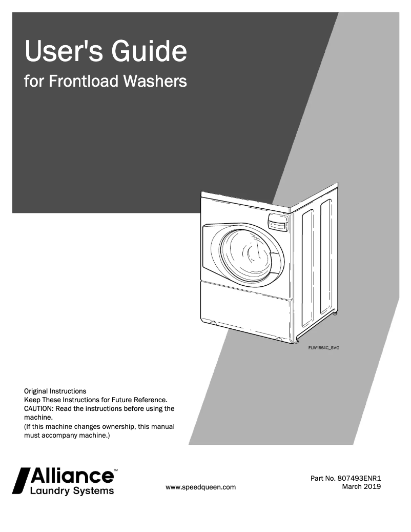 Página 1 del manual Manual de usuario Speed Queen FF7005SN