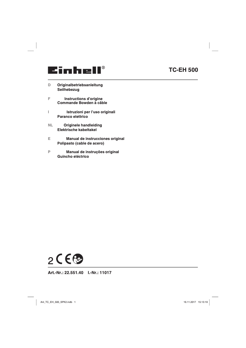Page 1 of the manual User Manual Einhell TC-EH 500