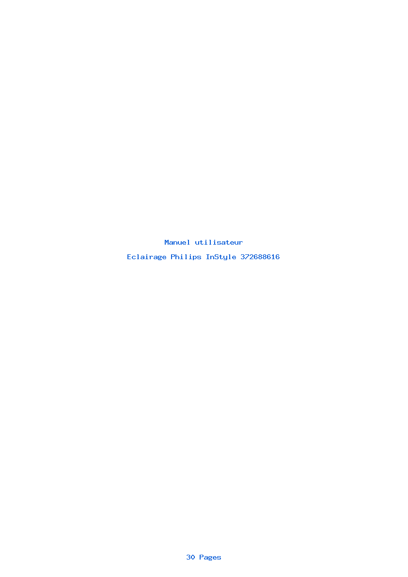 Page 1 de la notice Manuel utilisateur Philips InStyle 372688616