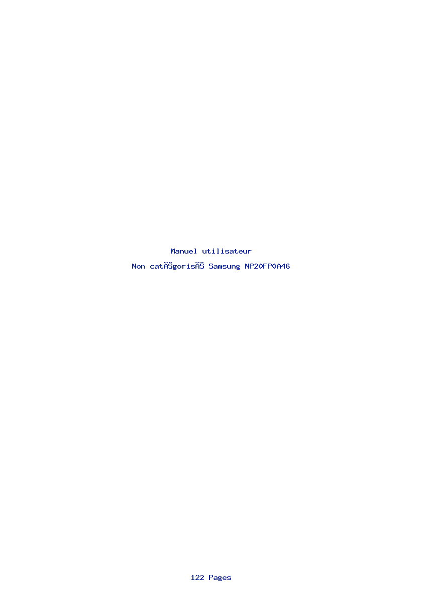 Page 1 de la notice Manuel utilisateur Samsung NP20FP0A46