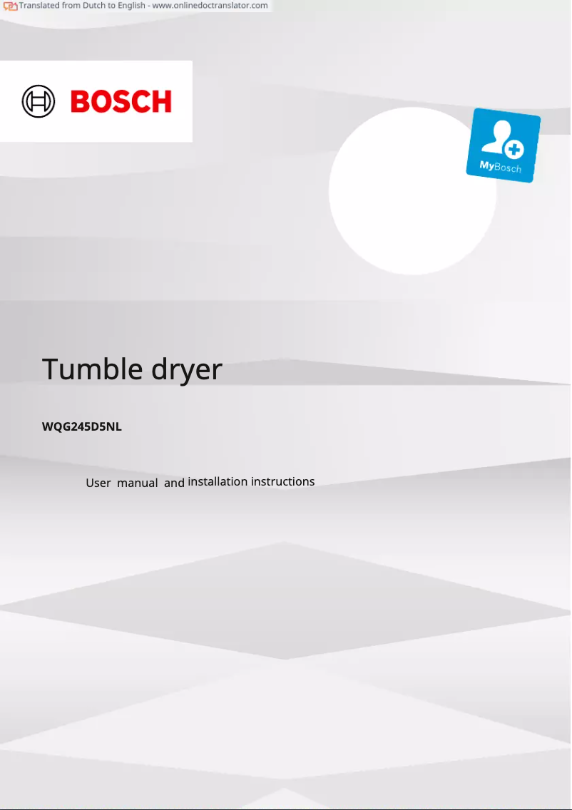 Page 1 de la notice Manuel utilisateur Bosch WQG245D5NL