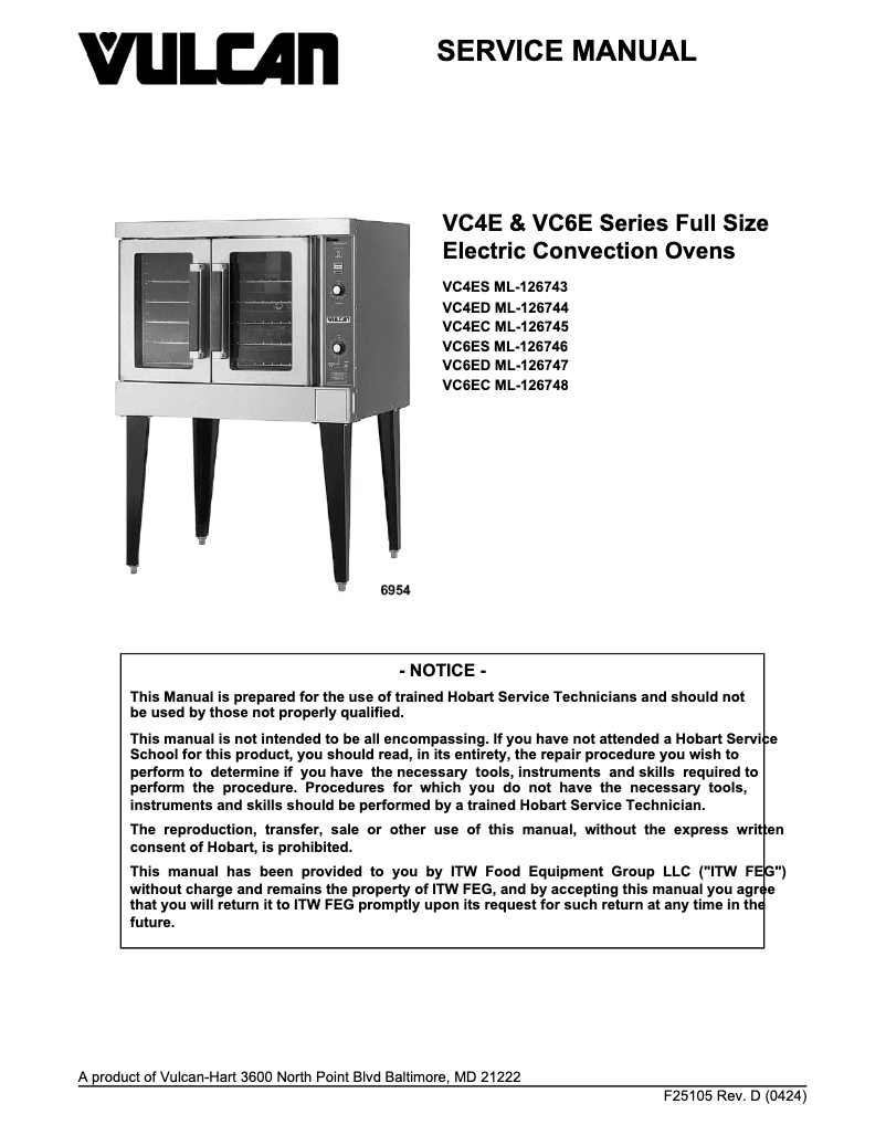 Page 1 de la notice Manuel utilisateur Vulcan VC6EC