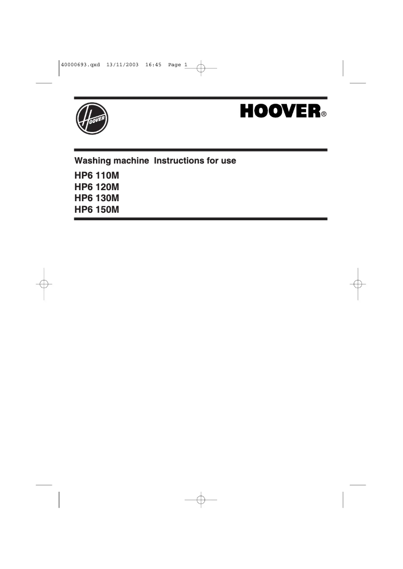 Página 1 del manual Manual de usuario Hoover HP6 150M