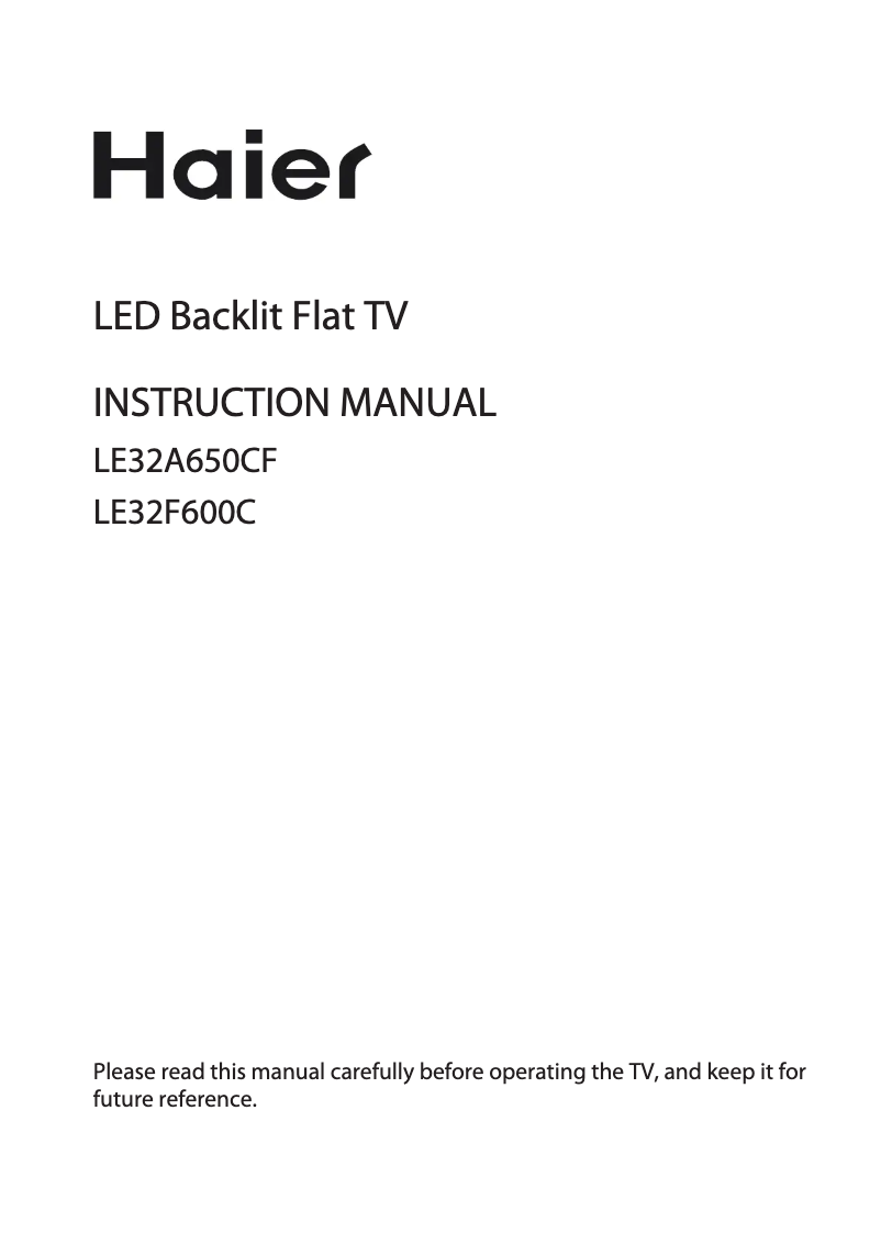 Page 1 de la notice Manuel utilisateur Haier LE32F600C