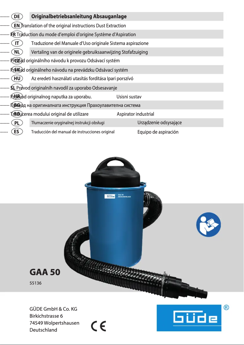 Page 1 de la notice Manuel utilisateur Güde GAA 50