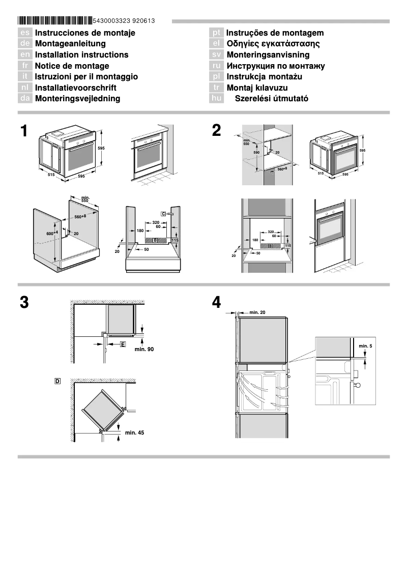 Page 1 de la notice Manuel utilisateur Bosch HBG43R460