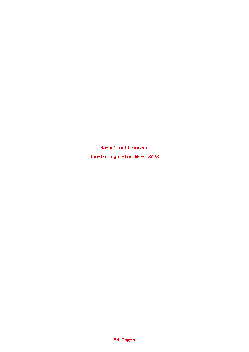 Page 1 de la notice Manuel utilisateur Lego Star Wars 8038