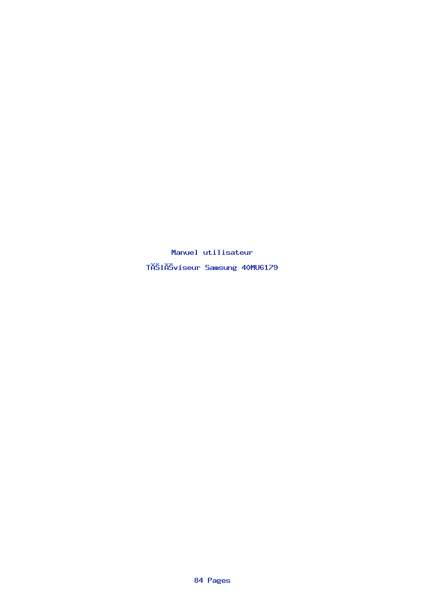 Page 1 de la notice Manuel utilisateur Samsung 40MU6179