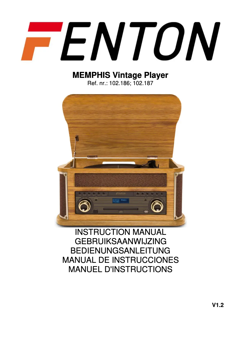 Page 1 de la notice Manuel utilisateur Fenton Memphis