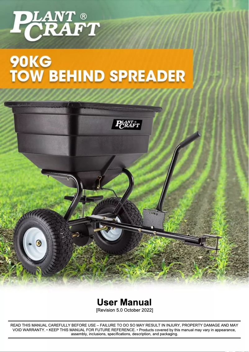 Page 1 de la notice Manuel utilisateur Plant Craft MOWCRTPLTAB90