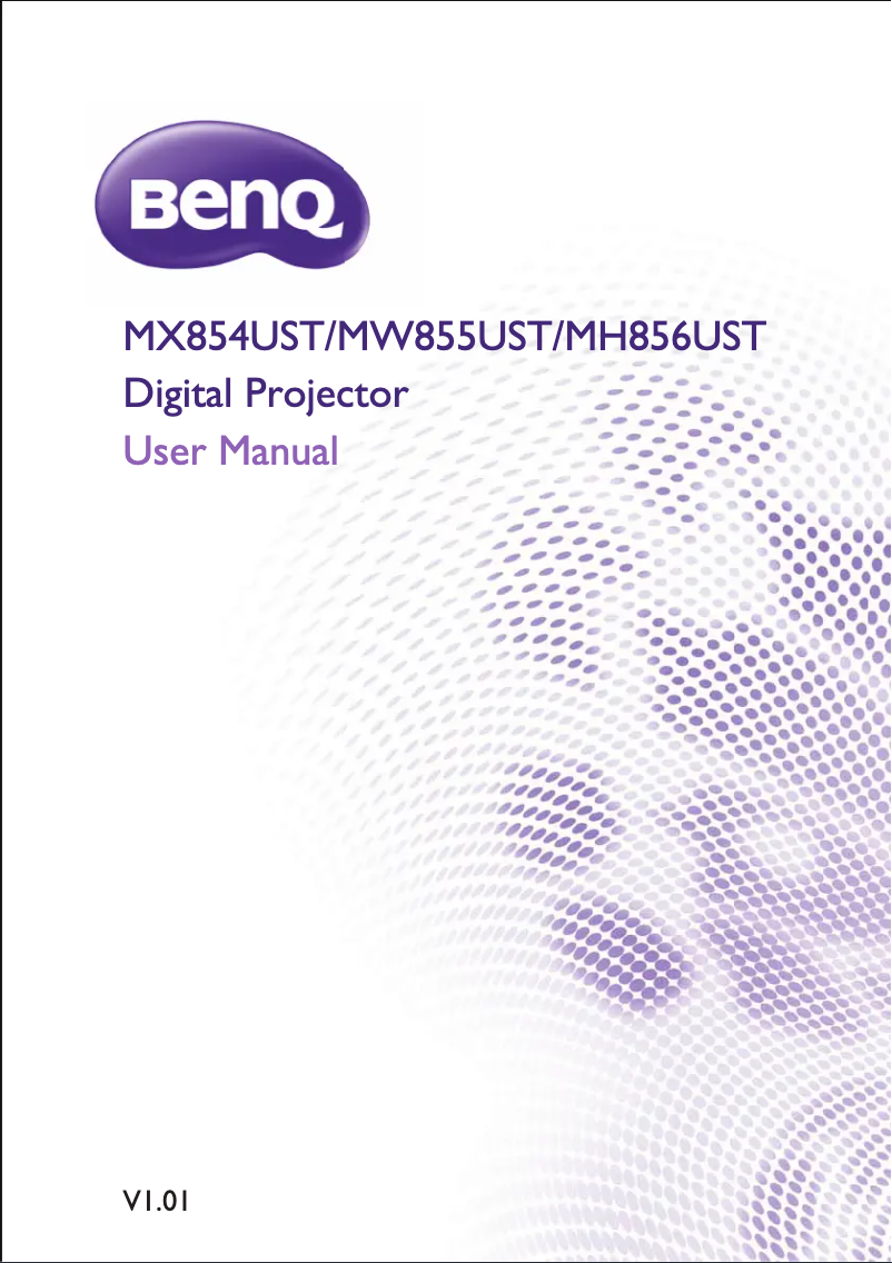 Page 1 of the manual User Manual BenQ MW855UST+