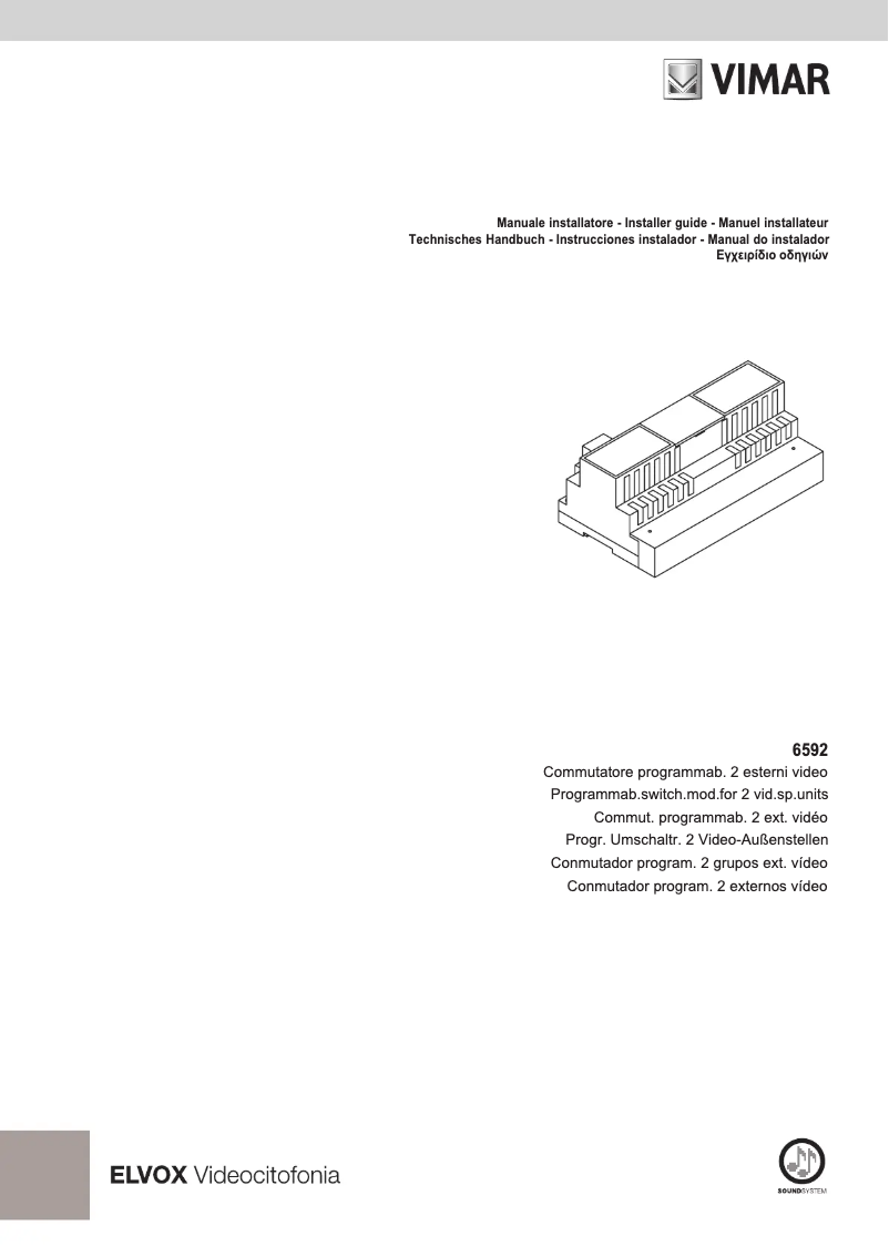 Page 1 de la notice Manuel utilisateur Vimar ELVOX 6592