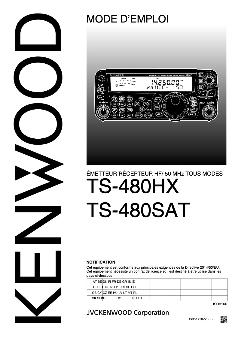 Page 1 de la notice Manuel utilisateur Kenwood TS-480SAT