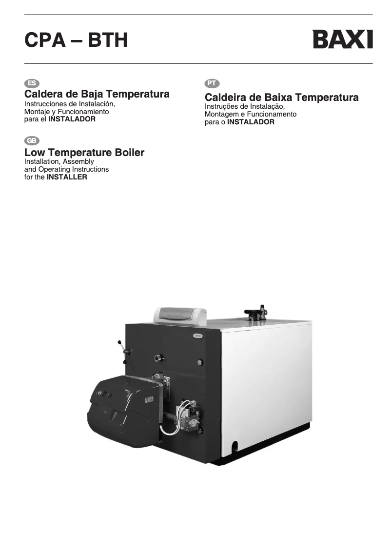 Page 1 de la notice Manuel utilisateur Baxi 1500