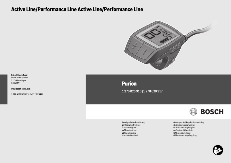 Page 1 of the manual User Manual Bosch Purion Performance Line