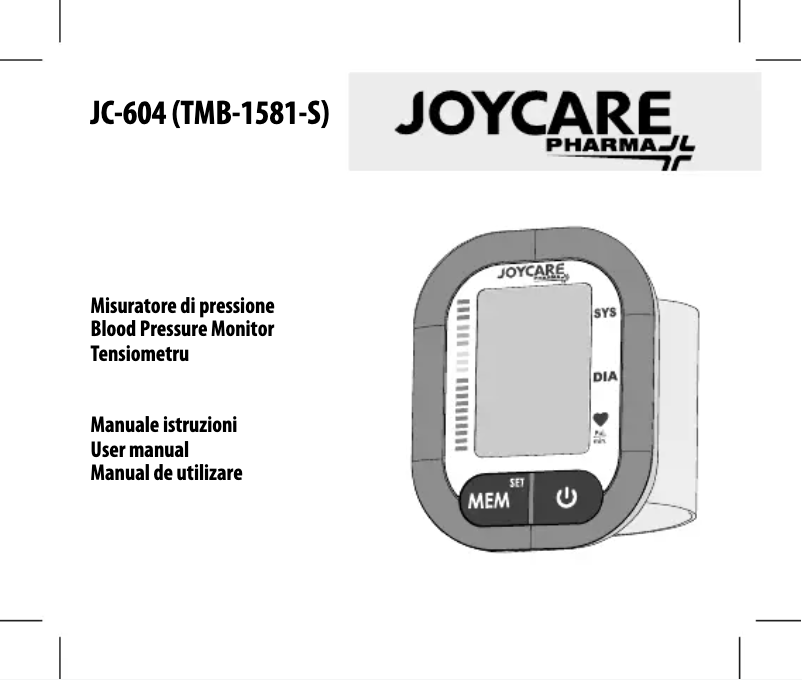 Page 1 de la notice Manuel utilisateur Joycare JC-604