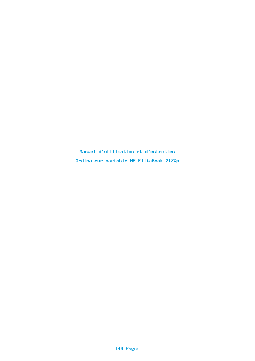 Image de la première page du manuel de l'appareil EliteBook 2170p