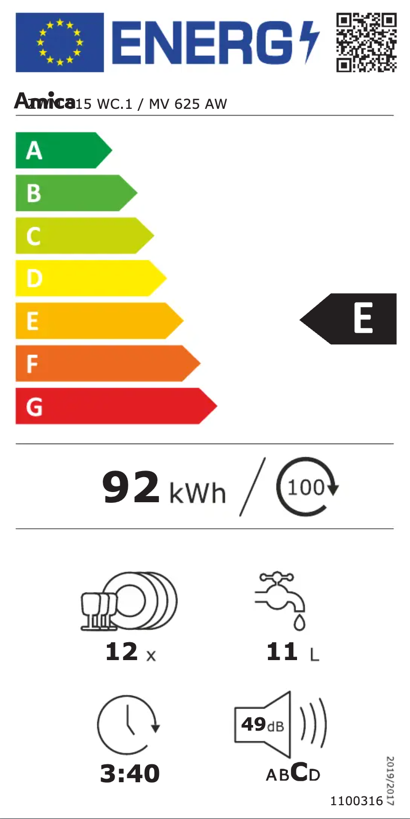 Page 1 de la notice Manuel utilisateur Amica ZWM 615 WC