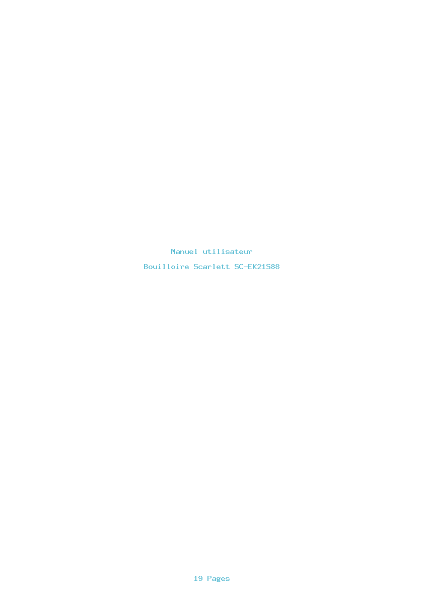 Page 1 de la notice Manuel utilisateur Scarlett SC-EK21S88