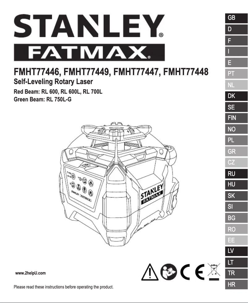 Page 1 de la notice Manuel utilisateur Stanley FMHT77449