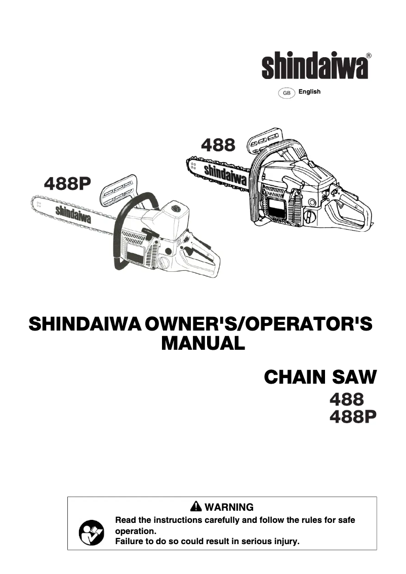 Page 1 de la notice Manuel utilisateur Shindaiwa 488P
