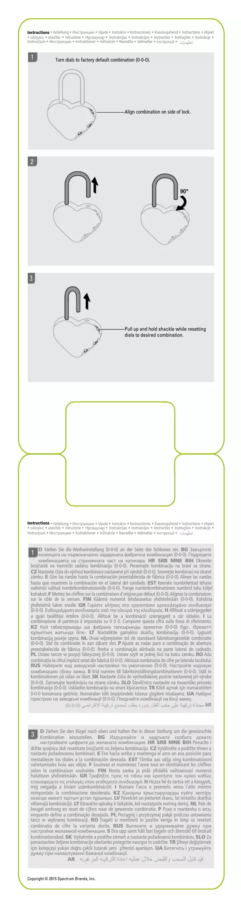 Página 1 del manual Manual de usuario Stanley Heart Shaped Padlock
