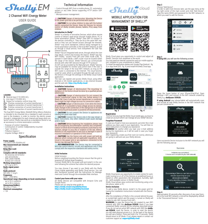 Page 1 de la notice Manuel utilisateur Shelly EM