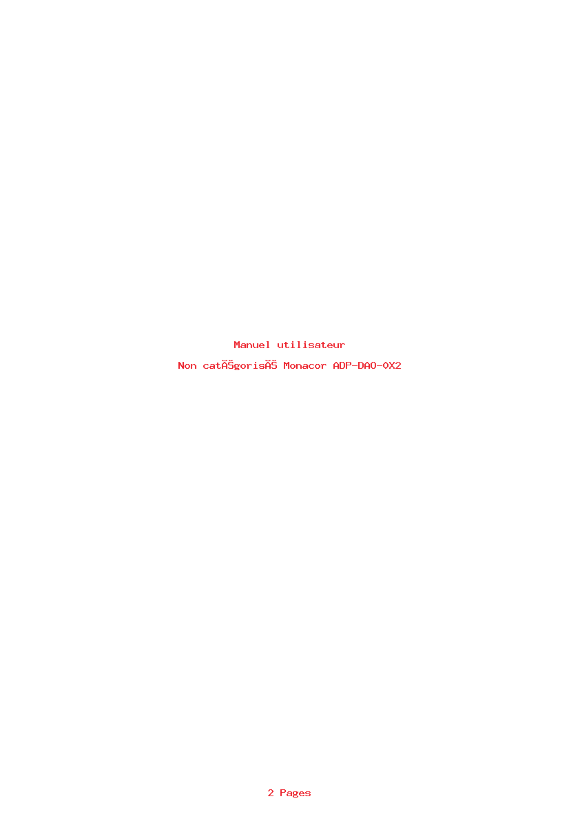 Page 1 de la notice Manuel utilisateur Monacor ADP-DAO-0X2