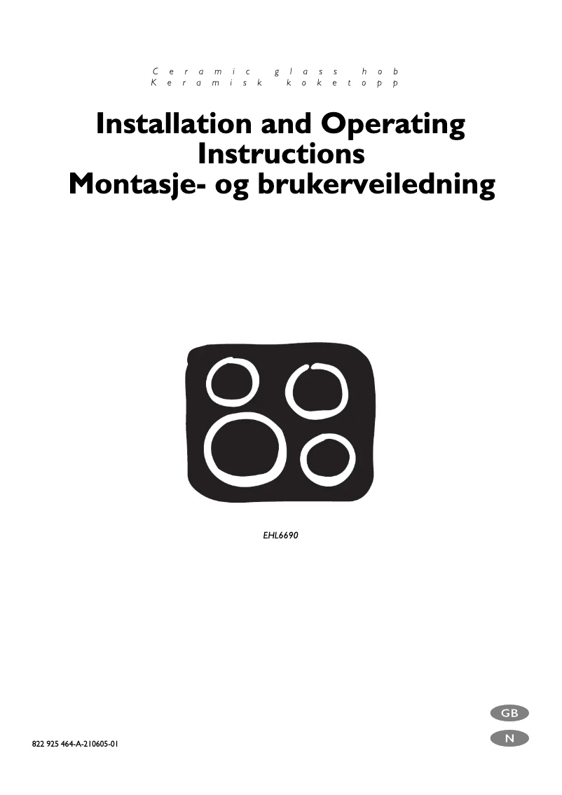 Page 1 de la notice Manuel utilisateur Electrolux EHL6690X