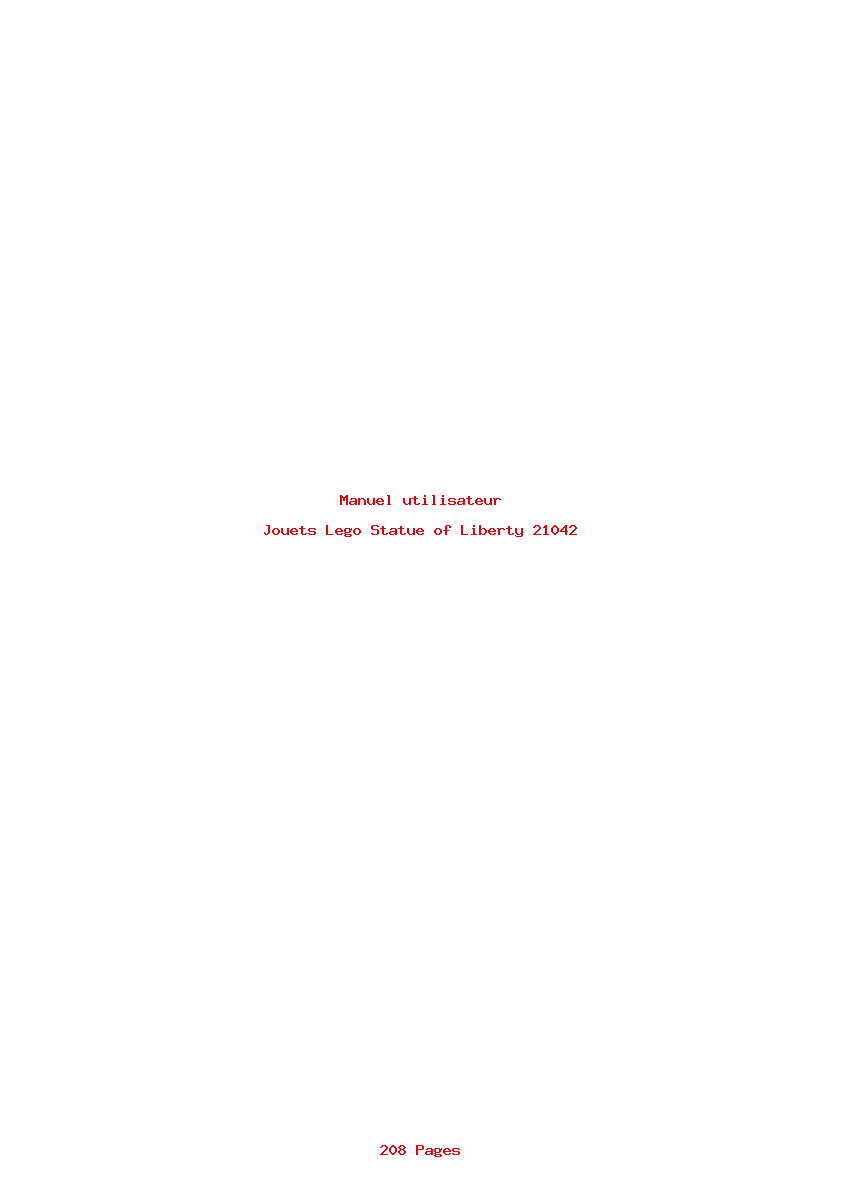 Page 1 de la notice Manuel utilisateur Lego Statue of Liberty 21042