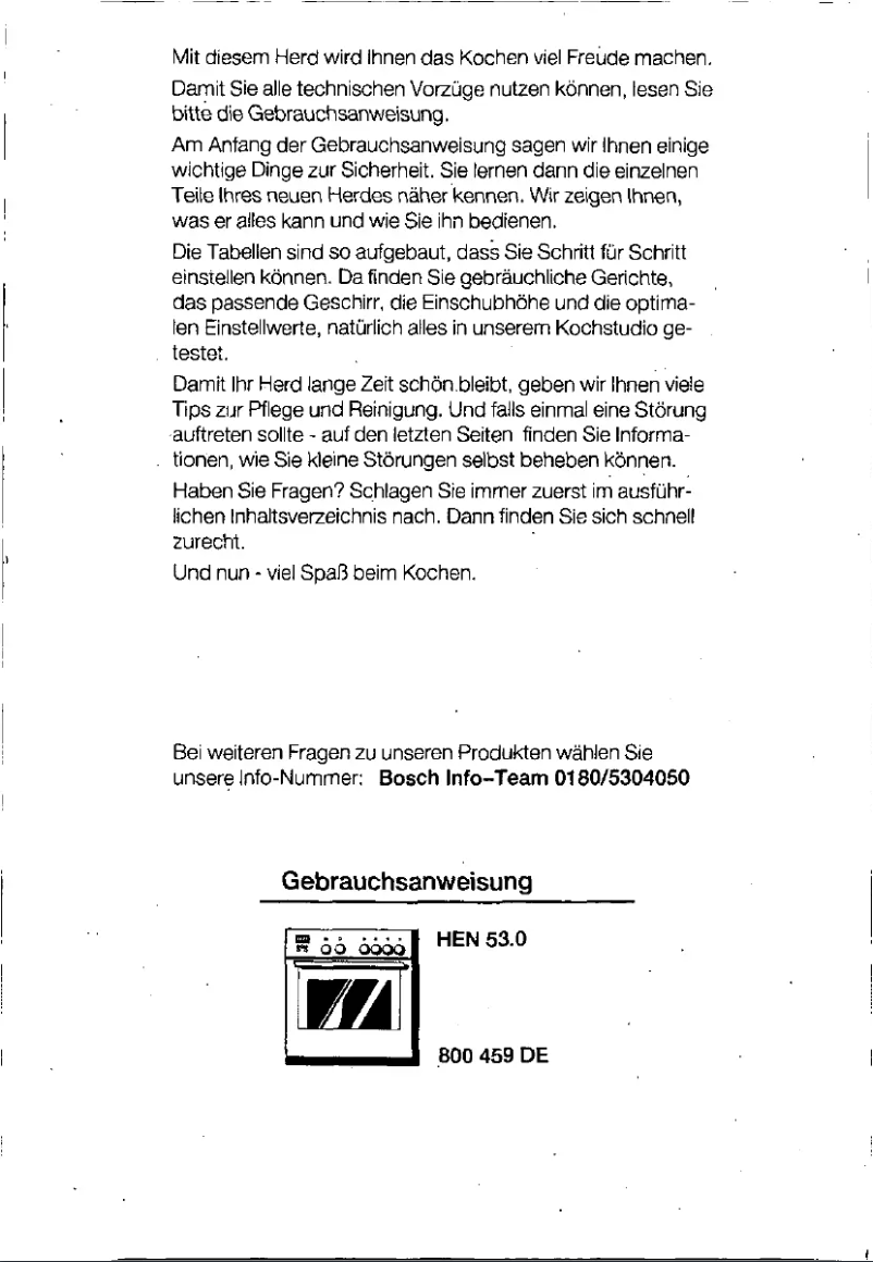 Page 1 de la notice Manuel utilisateur Bosch HEN5360