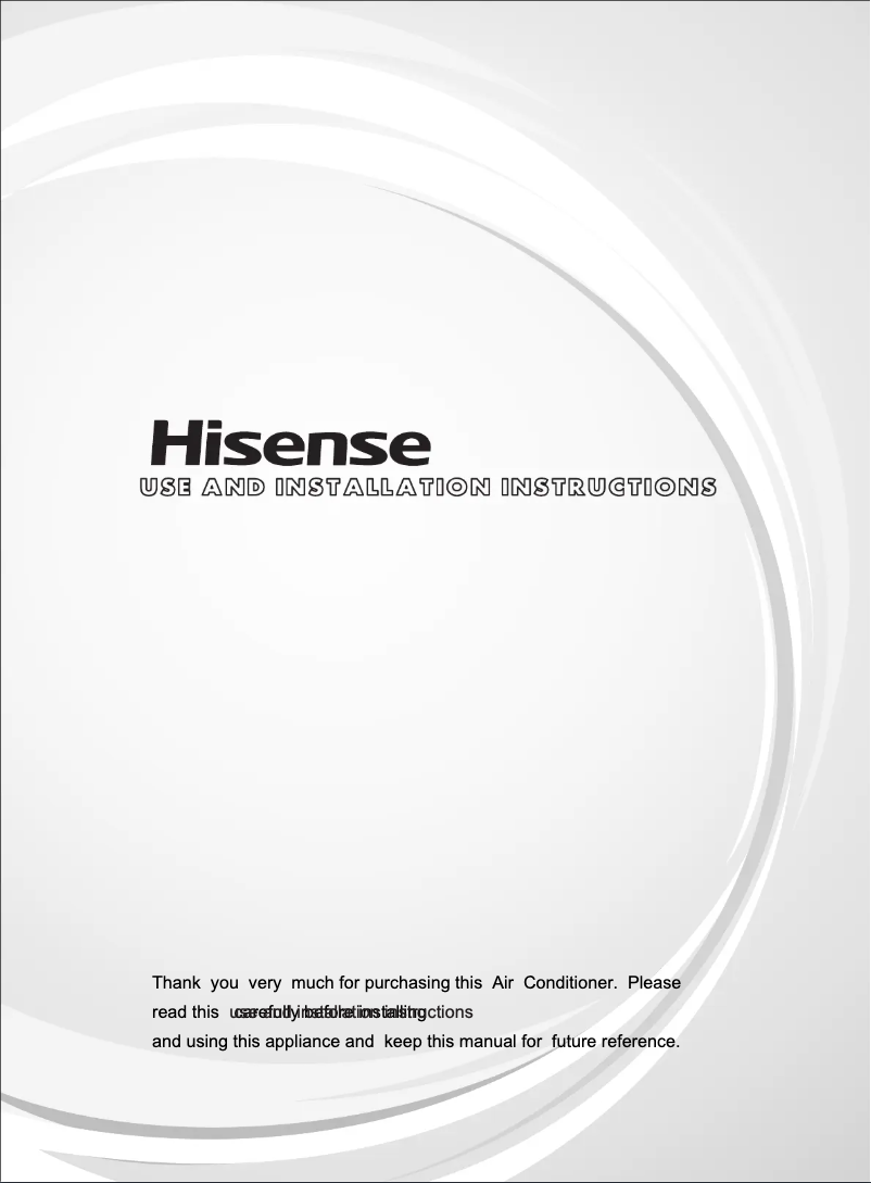 Page 1 de la notice Manuel utilisateur Hisense AUV175UR6RPC4