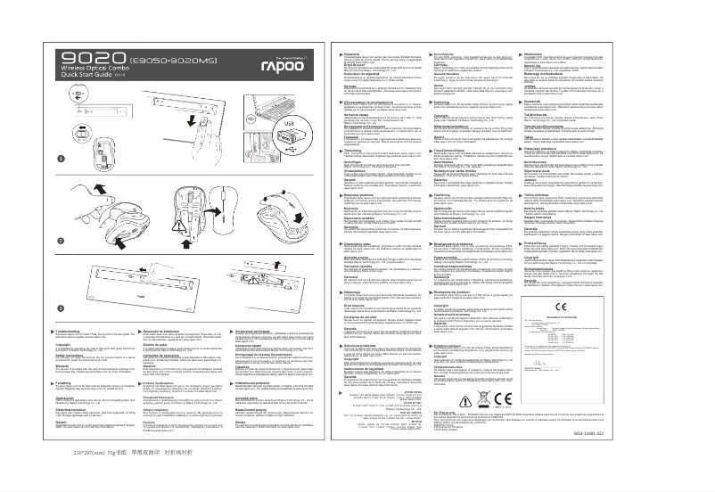 Page 1 de la notice Manuel utilisateur Rapoo 9020