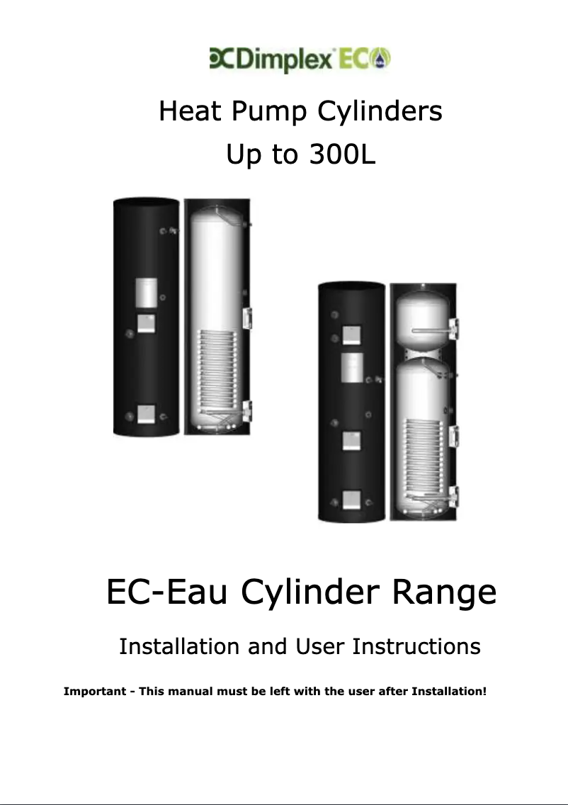 Page 1 of the manual User Manual Dimplex ECS250HP-580