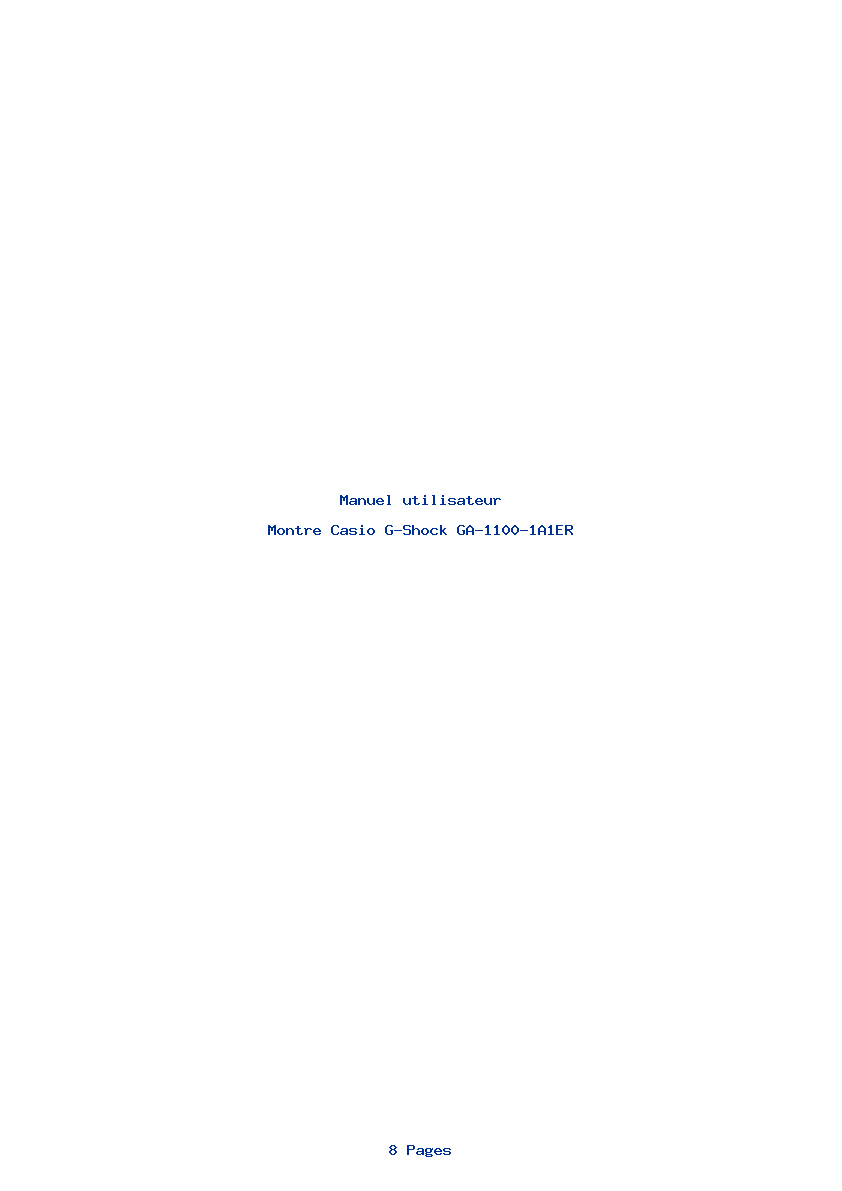 Page 1 de la notice Manuel utilisateur Casio G-Shock GA-1100-1A1ER
