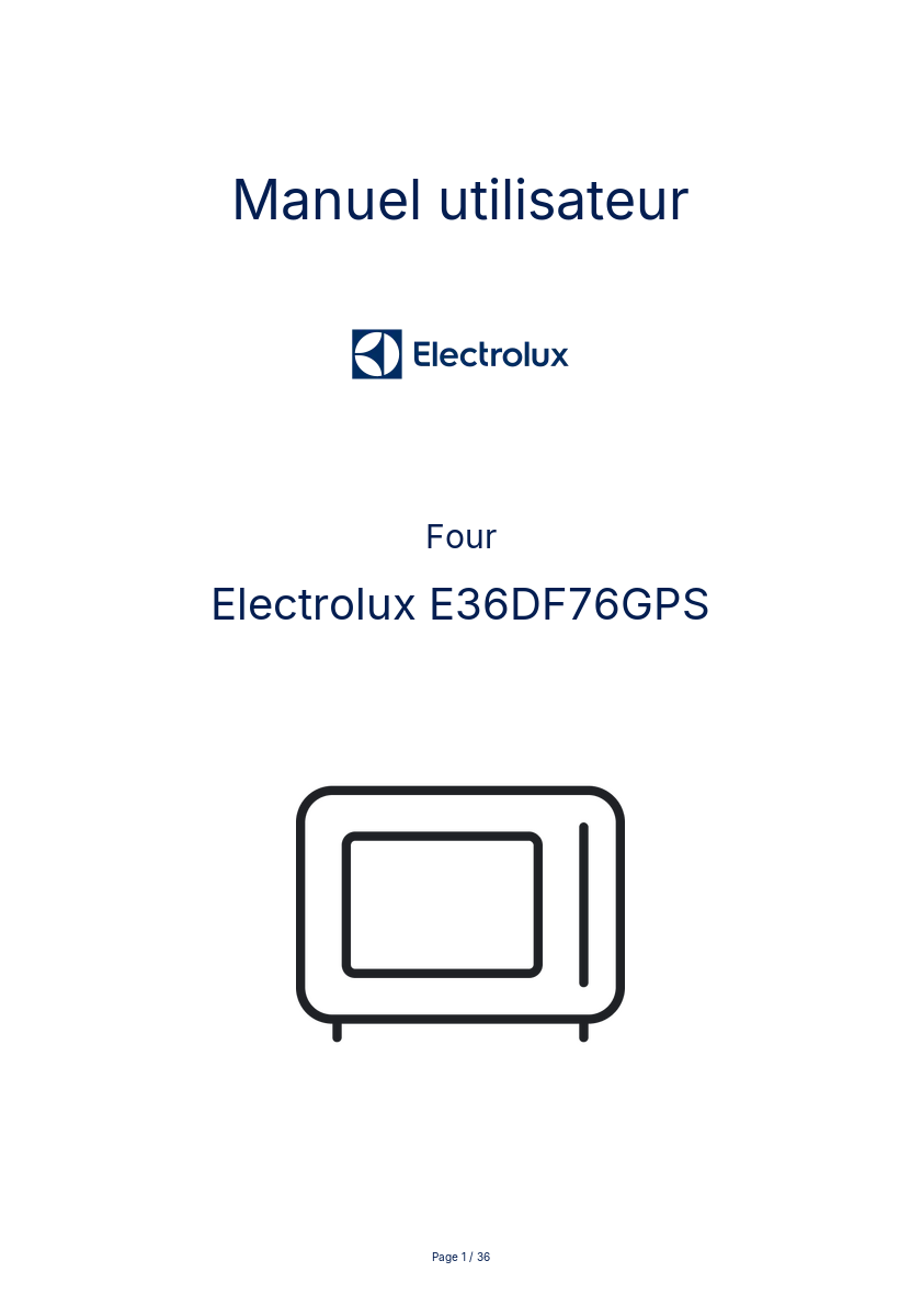 Image de la première page du manuel de l'appareil E36DF76GPS