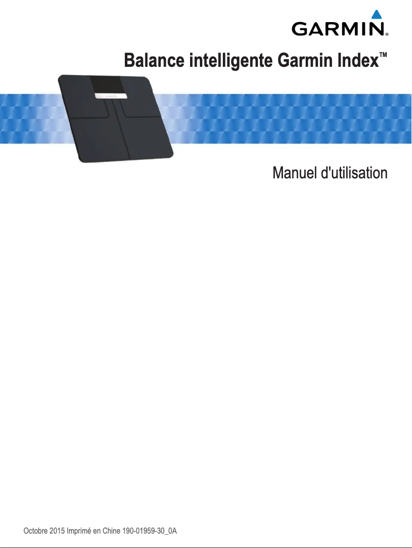 Page 1 de la notice Manuel utilisateur Garmin Index
