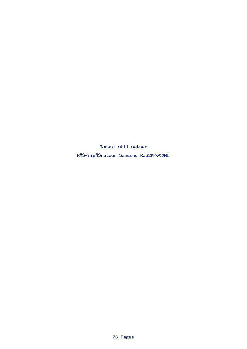 Page 1 de la notice Manuel utilisateur Samsung RZ32M7000WW
