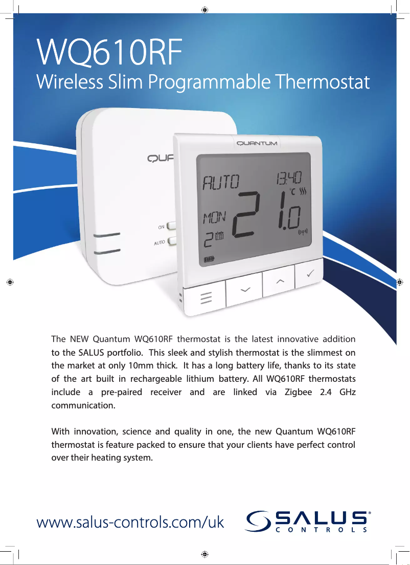 Página 1 del manual Ficha técnica Salus WQ610RF