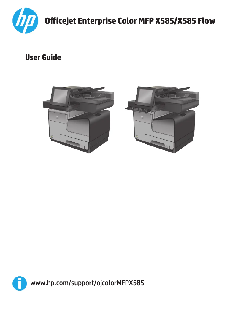 Page n°1 - Manuel utilisateur HP Officejet Enterprise Color Flow MFP X585zm