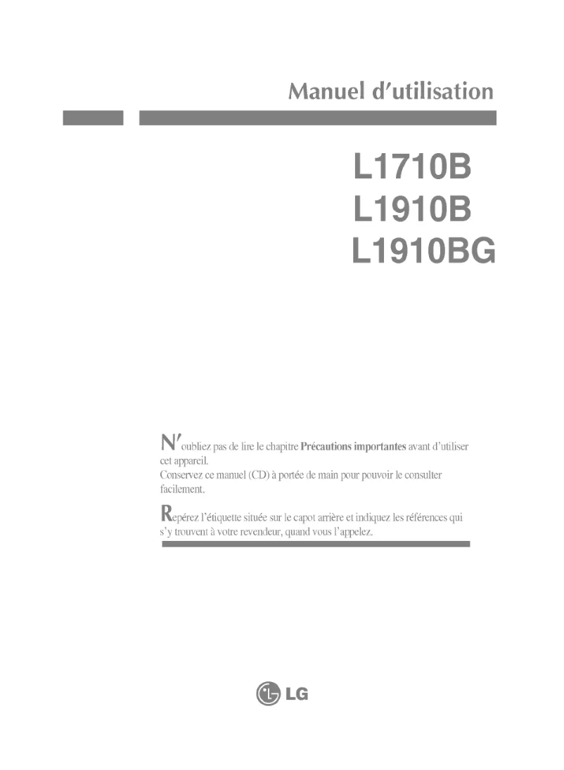 Page 1 of the manual User Manual LG L1710BK