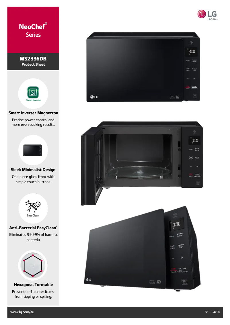 Page 1 of the manual Technical Sheet LG Neochef MS2336DB