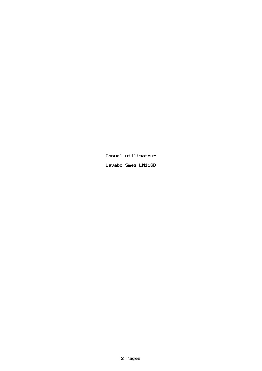 Page 1 de la notice Manuel utilisateur Smeg LM116D