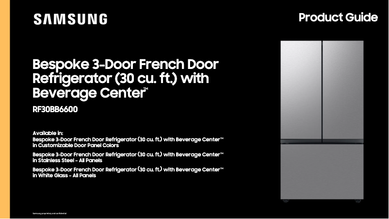Página 1 del manual Ficha técnica Samsung RF30BB6600AP
