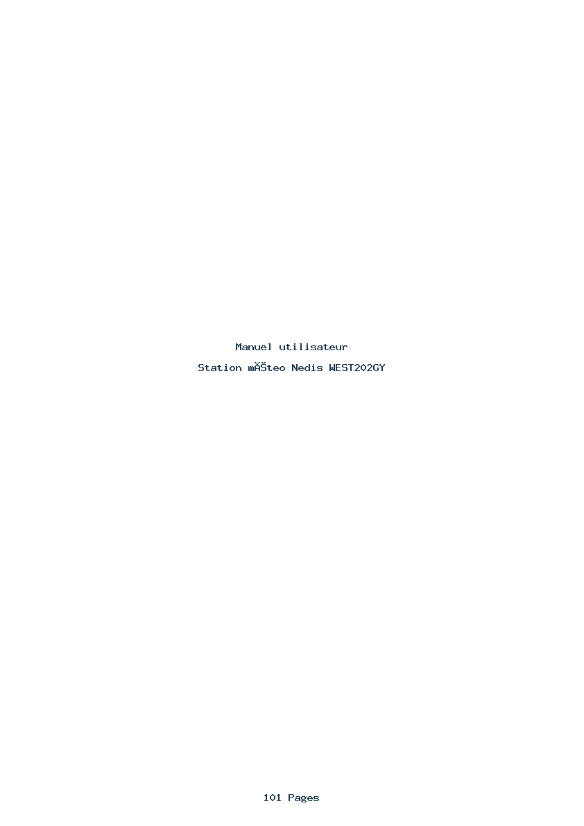 Page 1 de la notice Manuel utilisateur Nedis WEST202GY